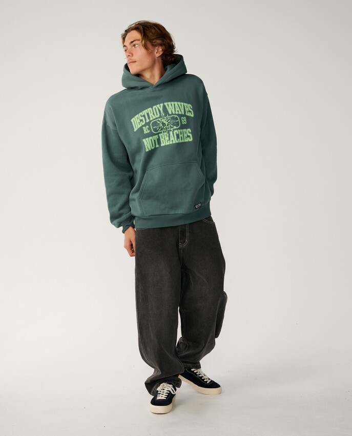 Rip Curl hoodie Disorder muted green - 6