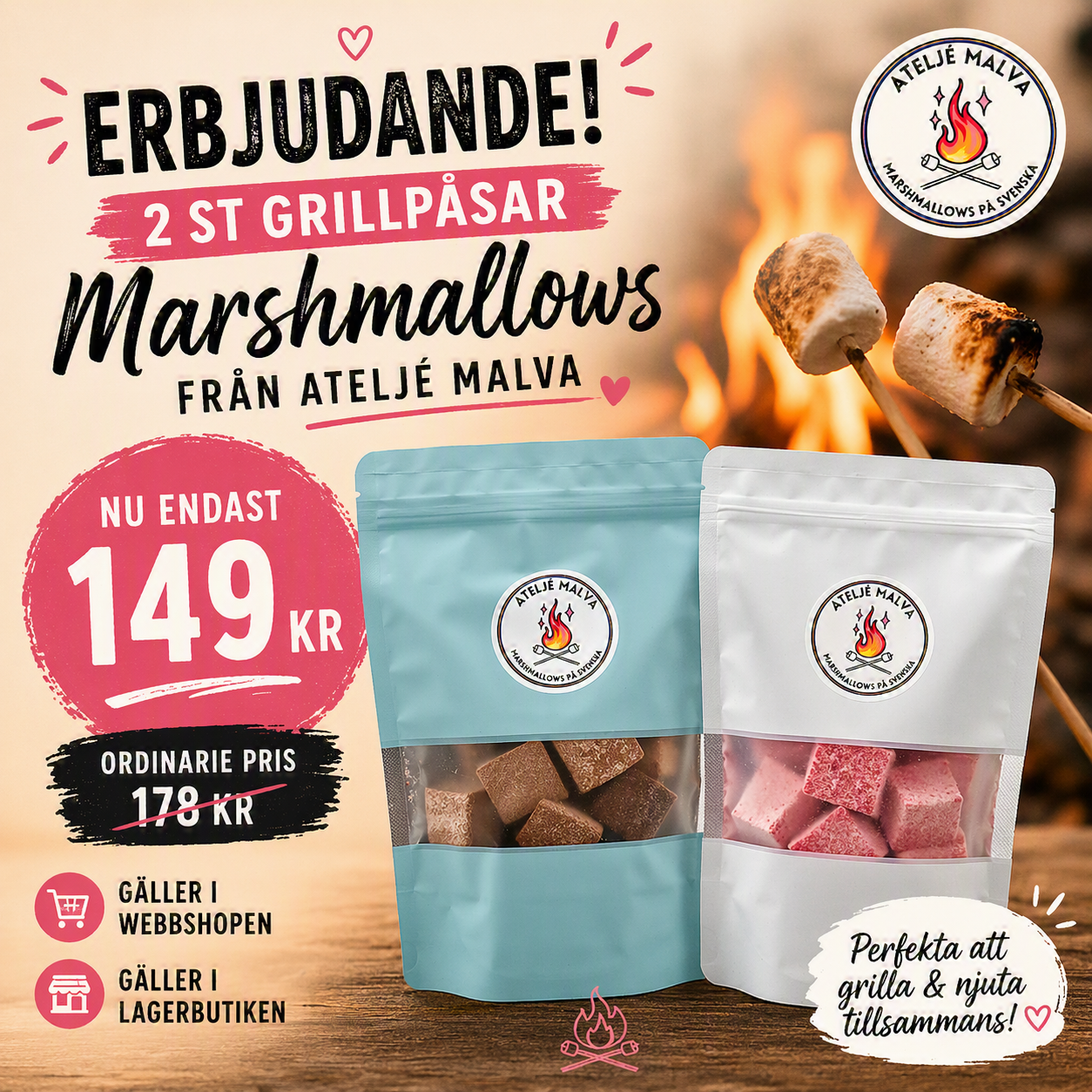 Marshmallows Grillpåse, 2 st