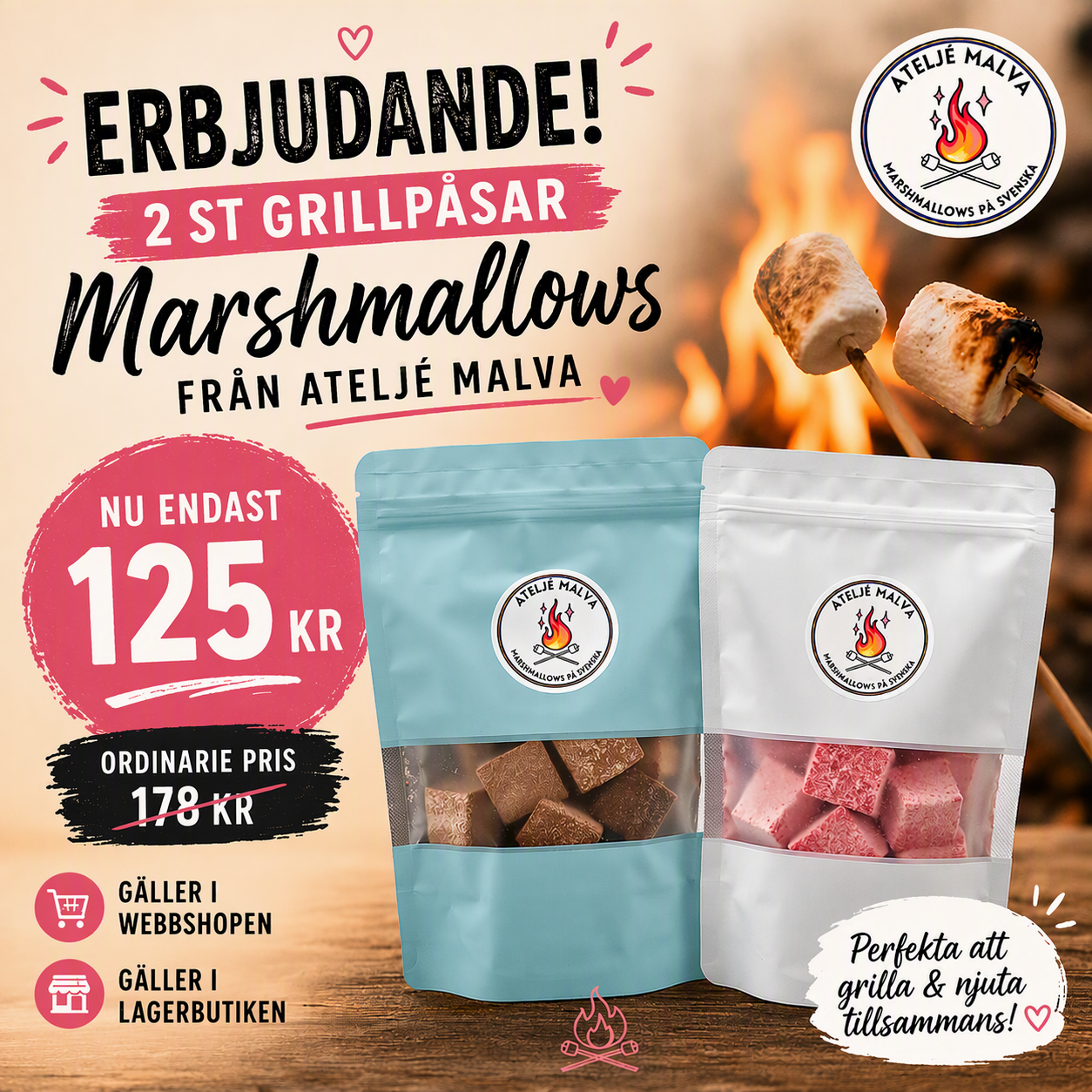 Marshmallows Grillpåse, 2 st