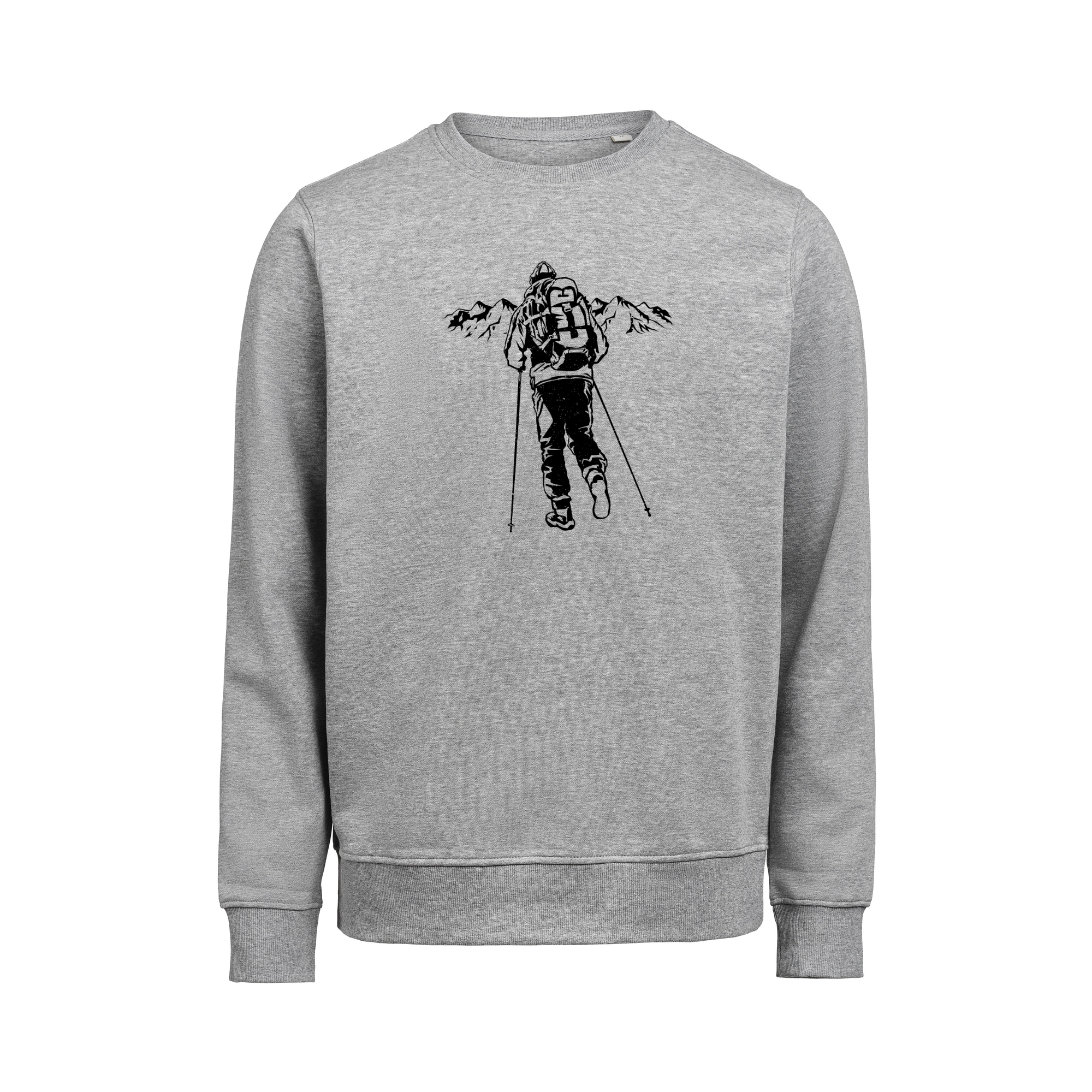 Sweatshirt Crewneck Vandraren Unisex Grå
