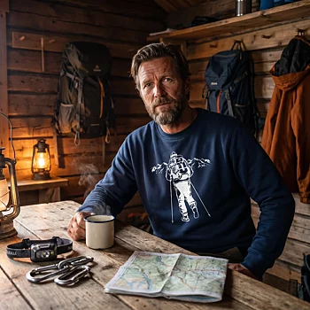 Sweatshirt Crewneck Vandraren Unisex Navy