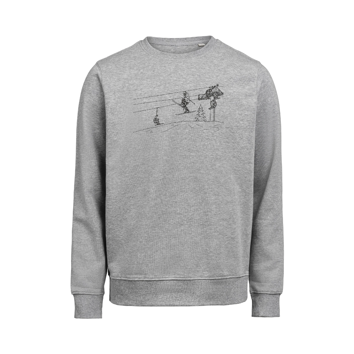 Sweatshirt Crewneck Skidåkare Unisex Grå