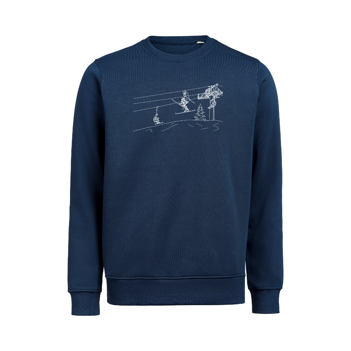 Sweatshirt Crewneck Skidåkare Unisex Navy
