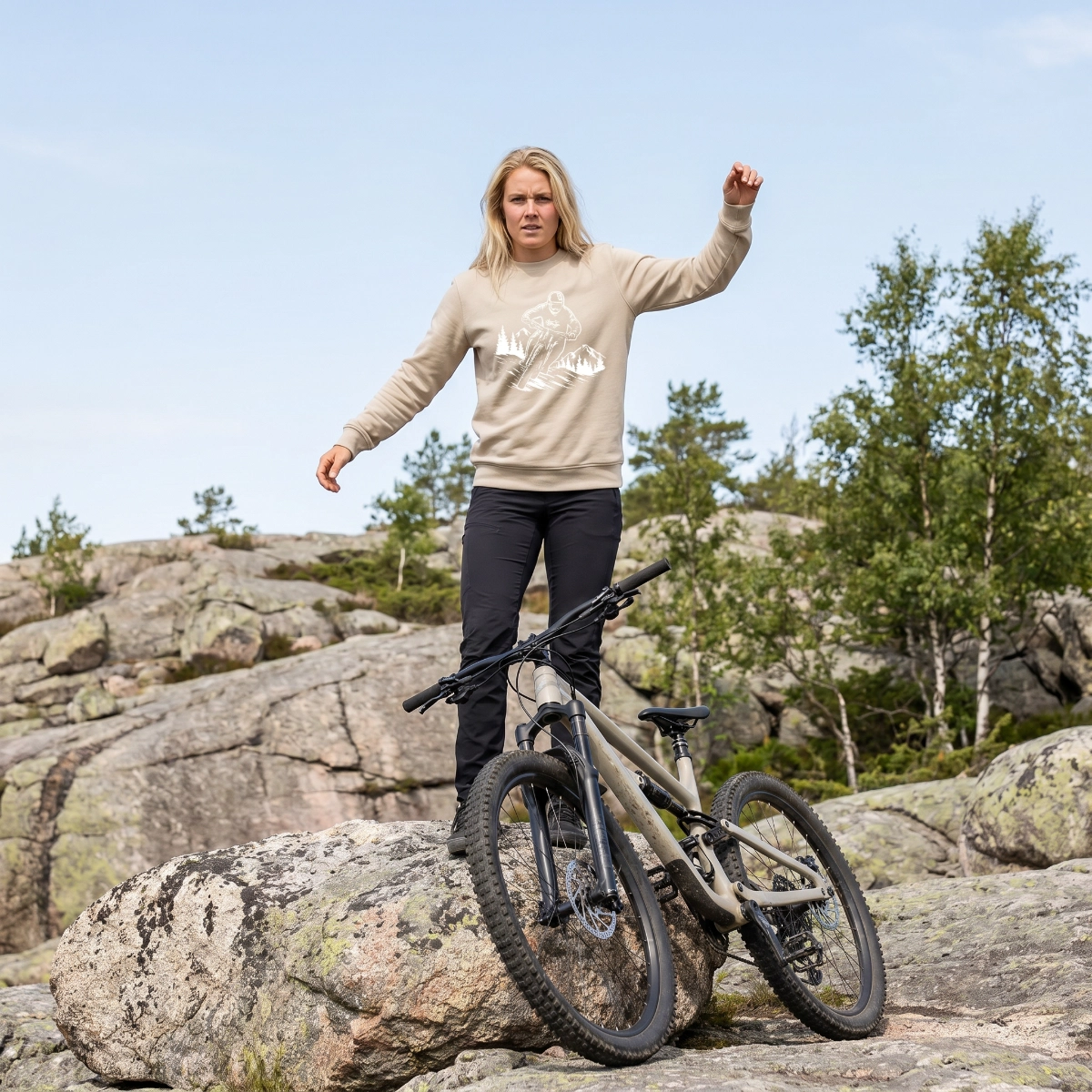 Sweatshirt Crewneck MTB Unisex Latte - 2