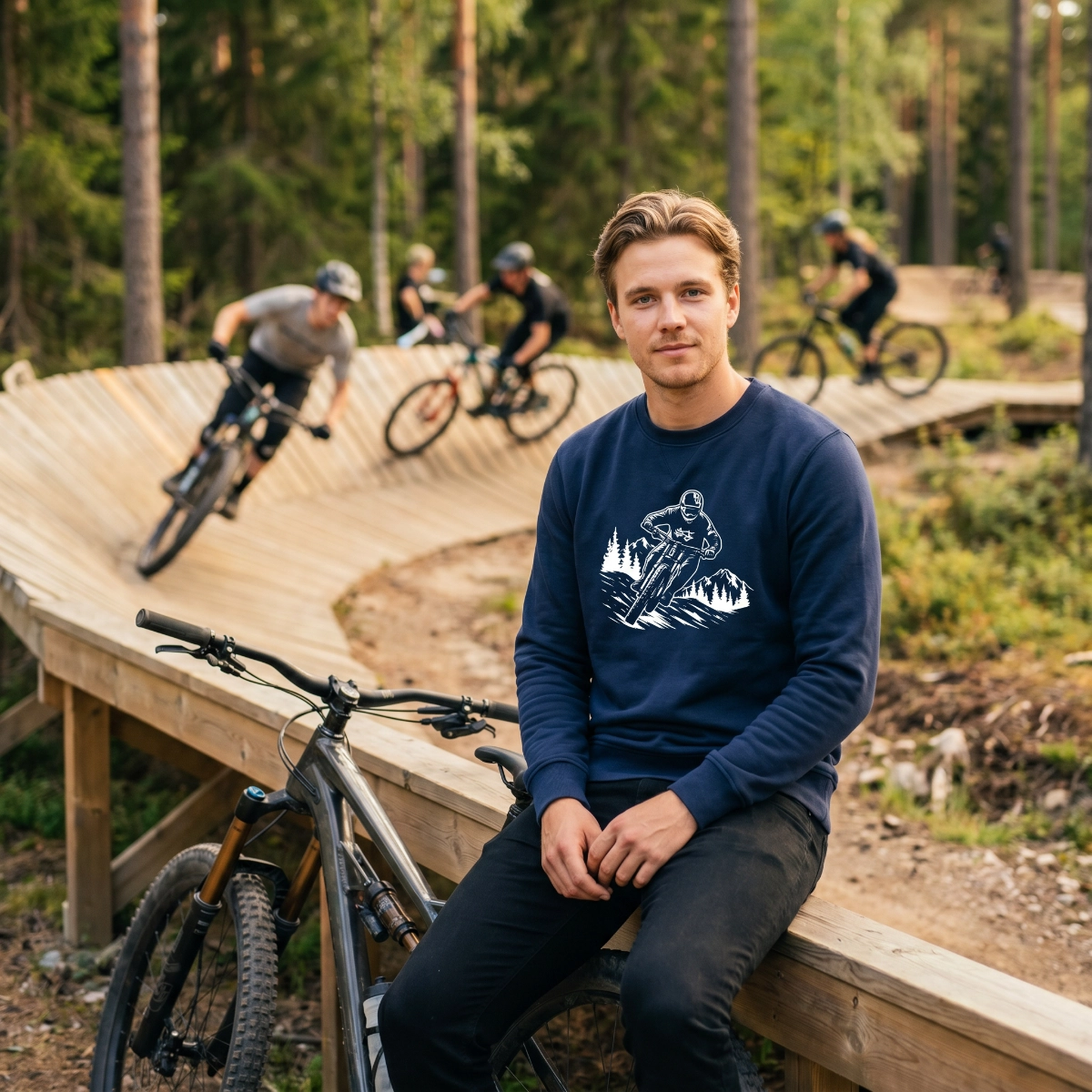 Sweatshirt Crewneck MTB Unisex Navy - 3