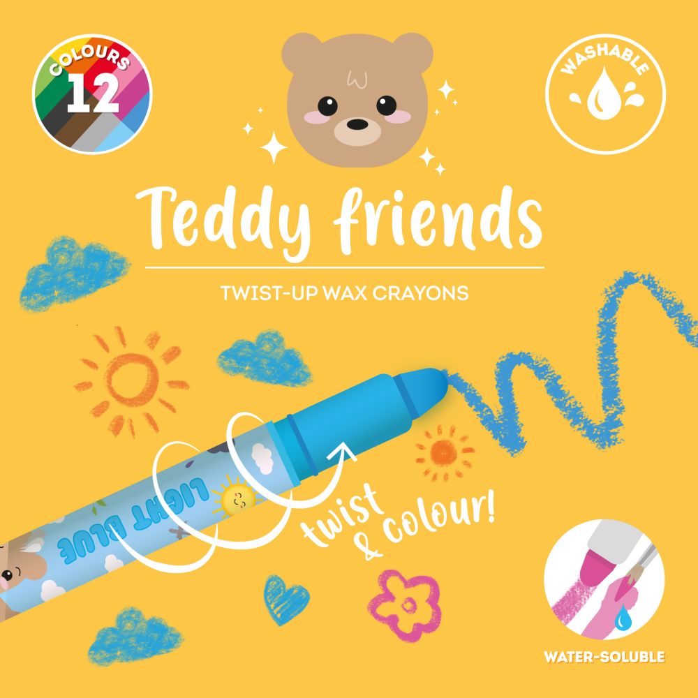 Twistable Crayons (12 st.), Teddy Friends - 3