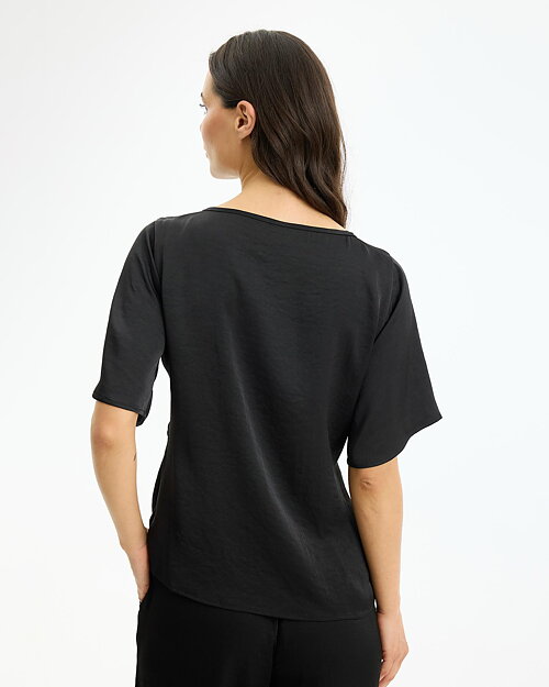 Blus Faye knut fram glansig svart - 2