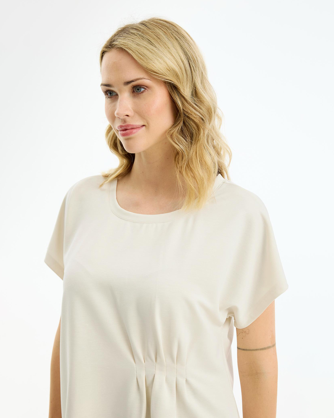 Topp Paloma rynk i sidan offwhite - 3