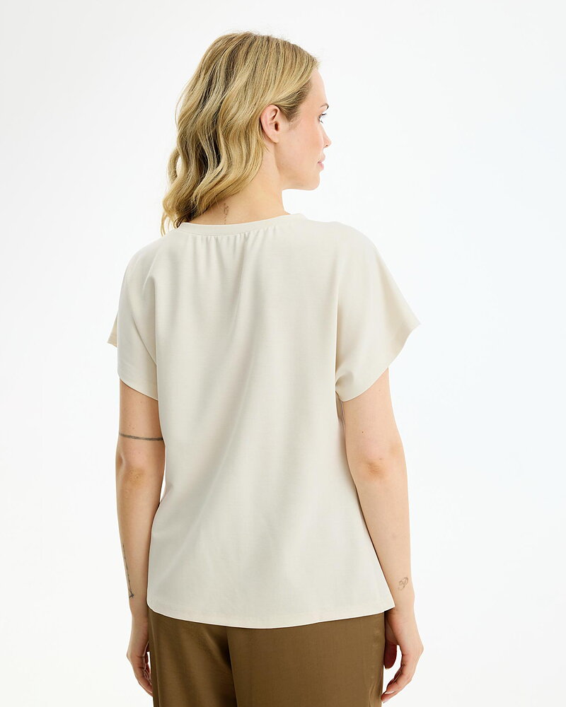 Topp Paloma rynk i sidan offwhite