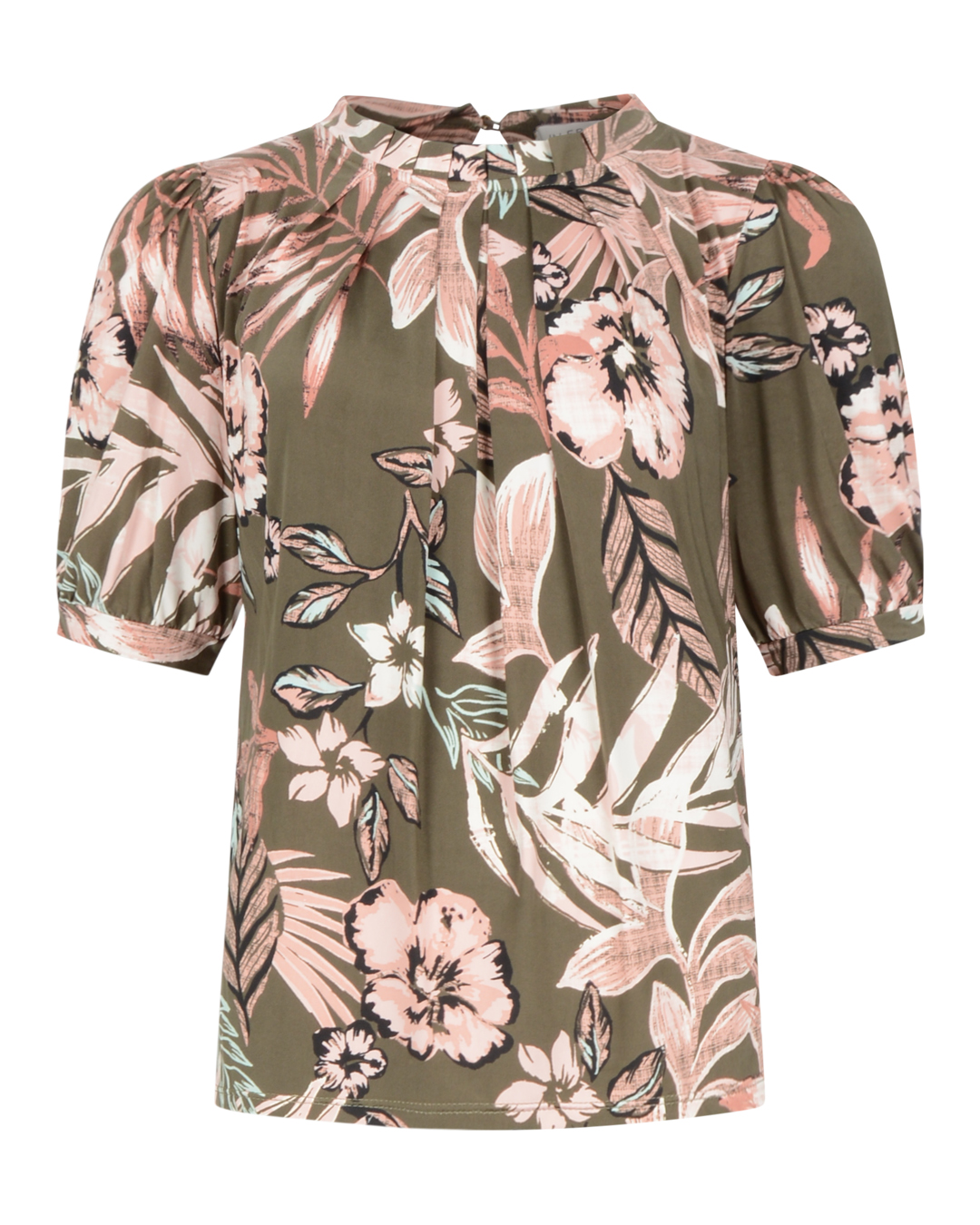 Topp Grazia khakigrön med rosa blommor - 2