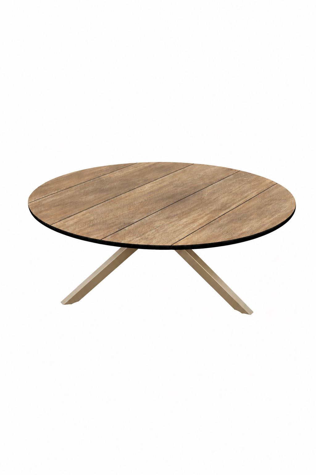 X-Leg bord Ø120 khaki/wood, runt matbord för uteplats och trädgård