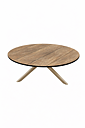 X-Leg bord Ø120 khaki/wood, runt matbord för uteplats och trädgård