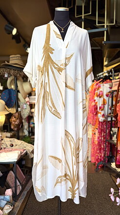 Lova dress - beige/leaves