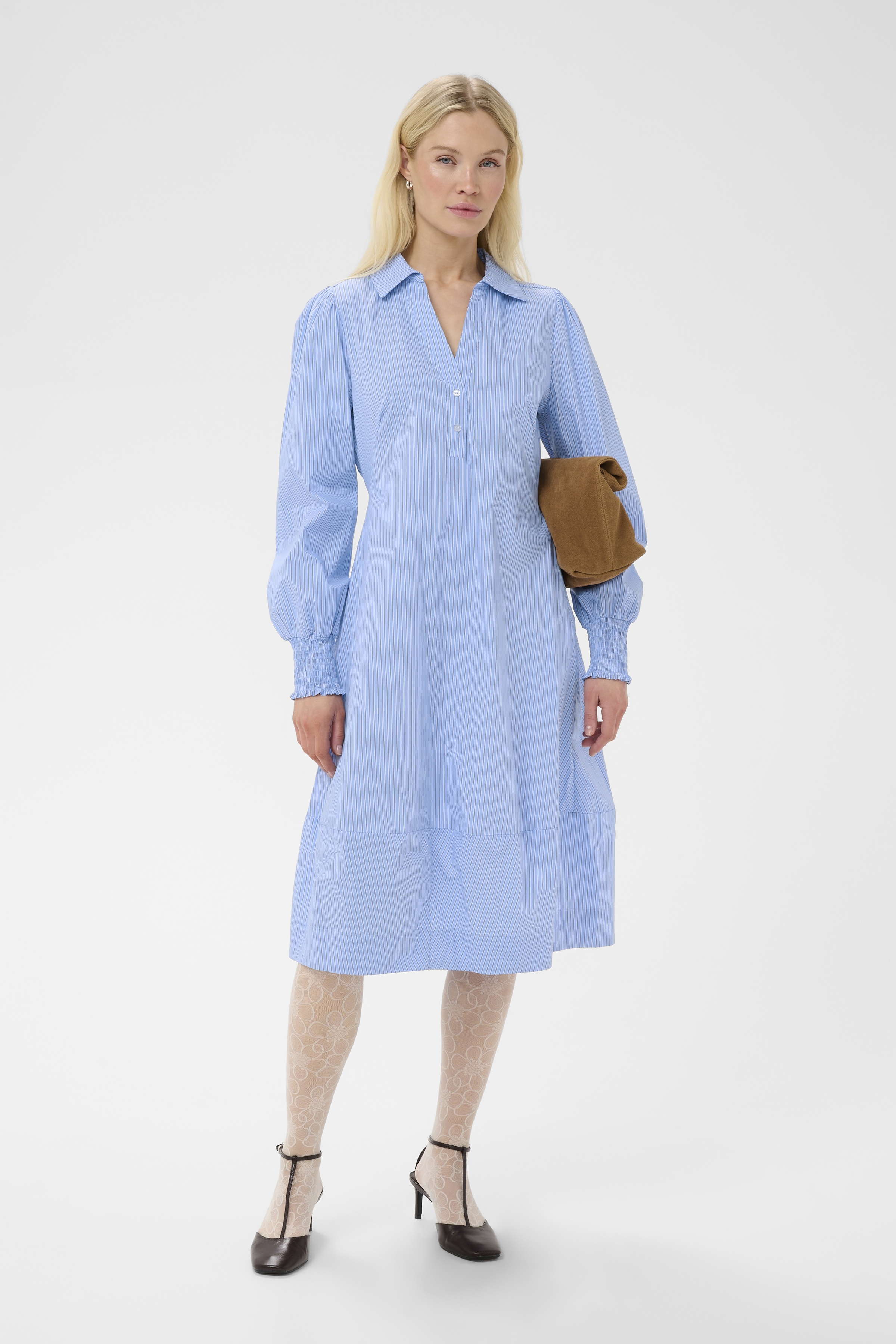CUebony Dress Blue Stripe Randig klänning - 3