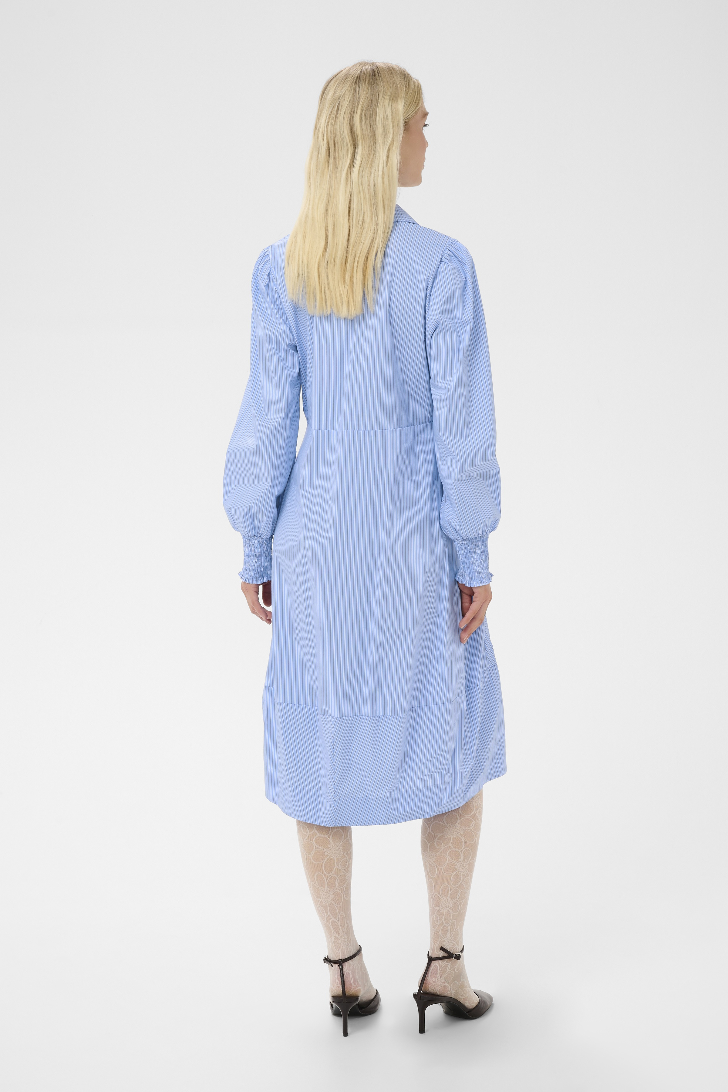 CUebony Dress Blue Stripe Randig klänning