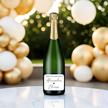 Klistermärke till champagneflaska | Bröllop