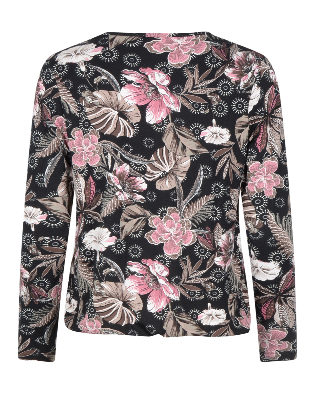 Topp med resår blommig svart/rosa/beige - 3