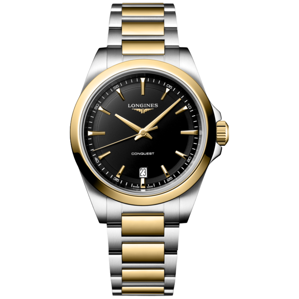 L3.750.3.52.7 Longines Conquest Quartz 2026, svart och guld 38