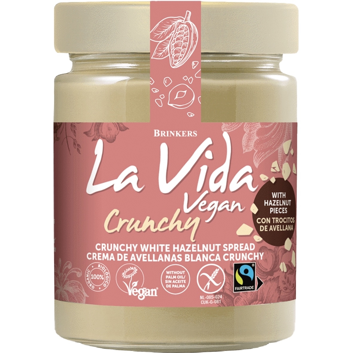 Hasselnötspread vit crunchy la vida