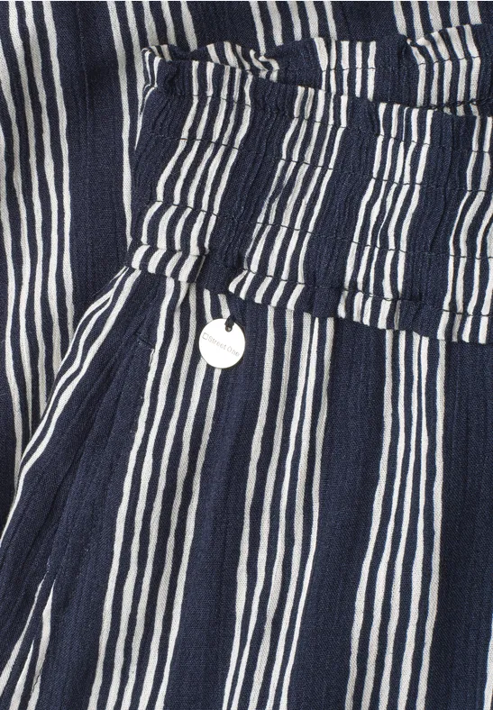 Maxi volant skirt Darkest Blue Randig volangkjol - 4