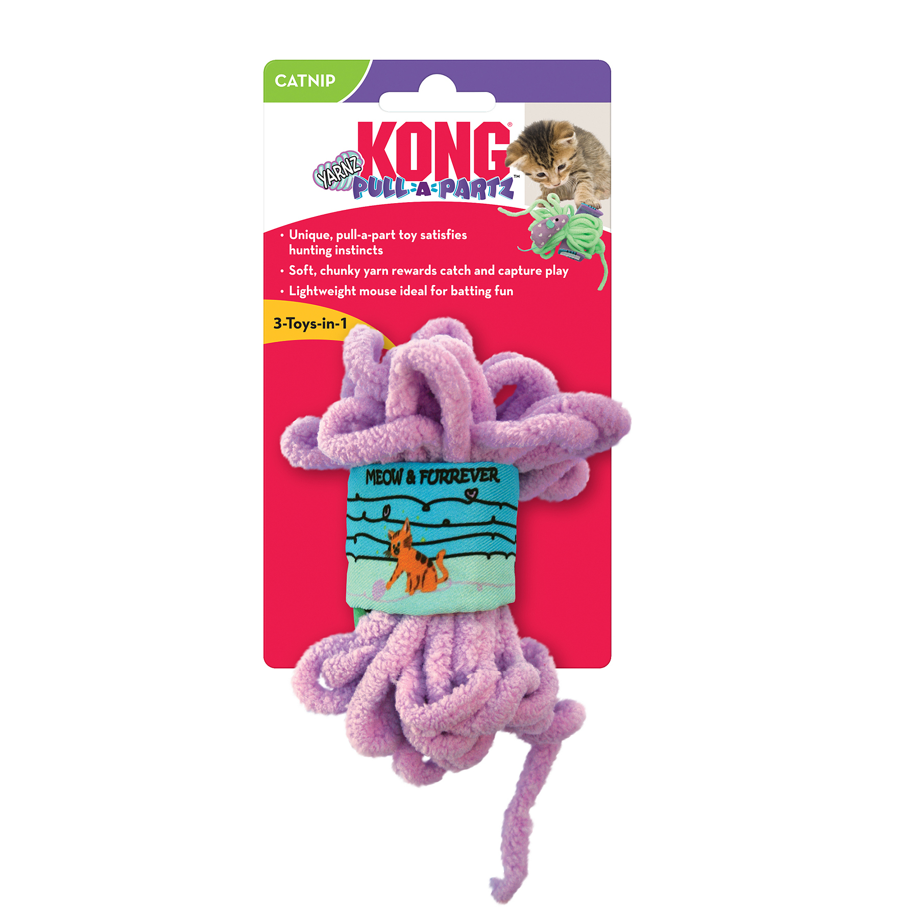 Kong Kattleksak Pull-A-Parts Yarnz 6x7,5x11,5cm - 4