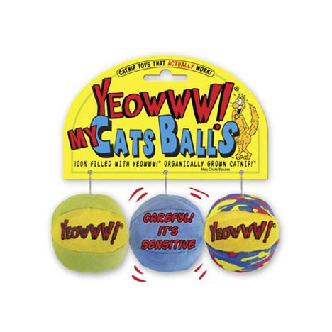 Yeowww Kattleksak 3-Pack Bollar Med Catnip 