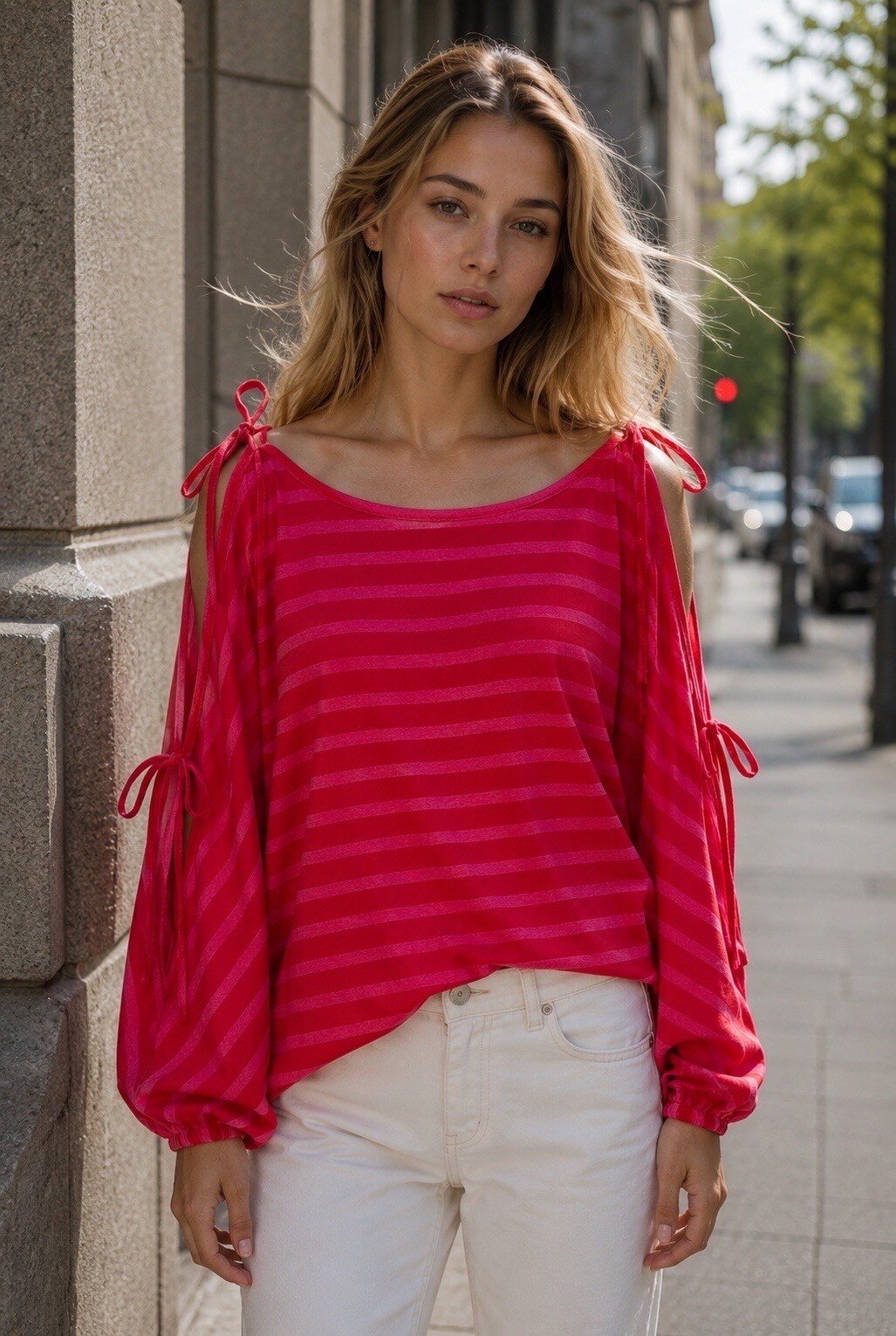 Top stripes red