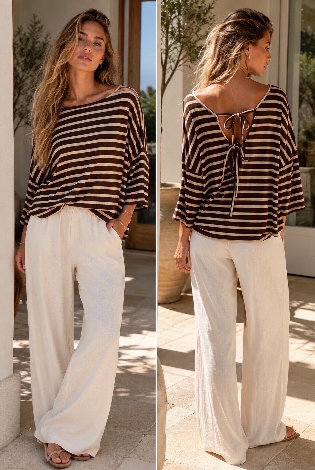 Top stripes brown