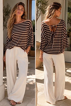 Top stripes brown