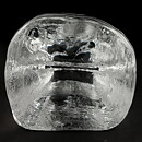 Erik Höglund (1960s) Rough-Hewn Clear Glass Animal 9 cm