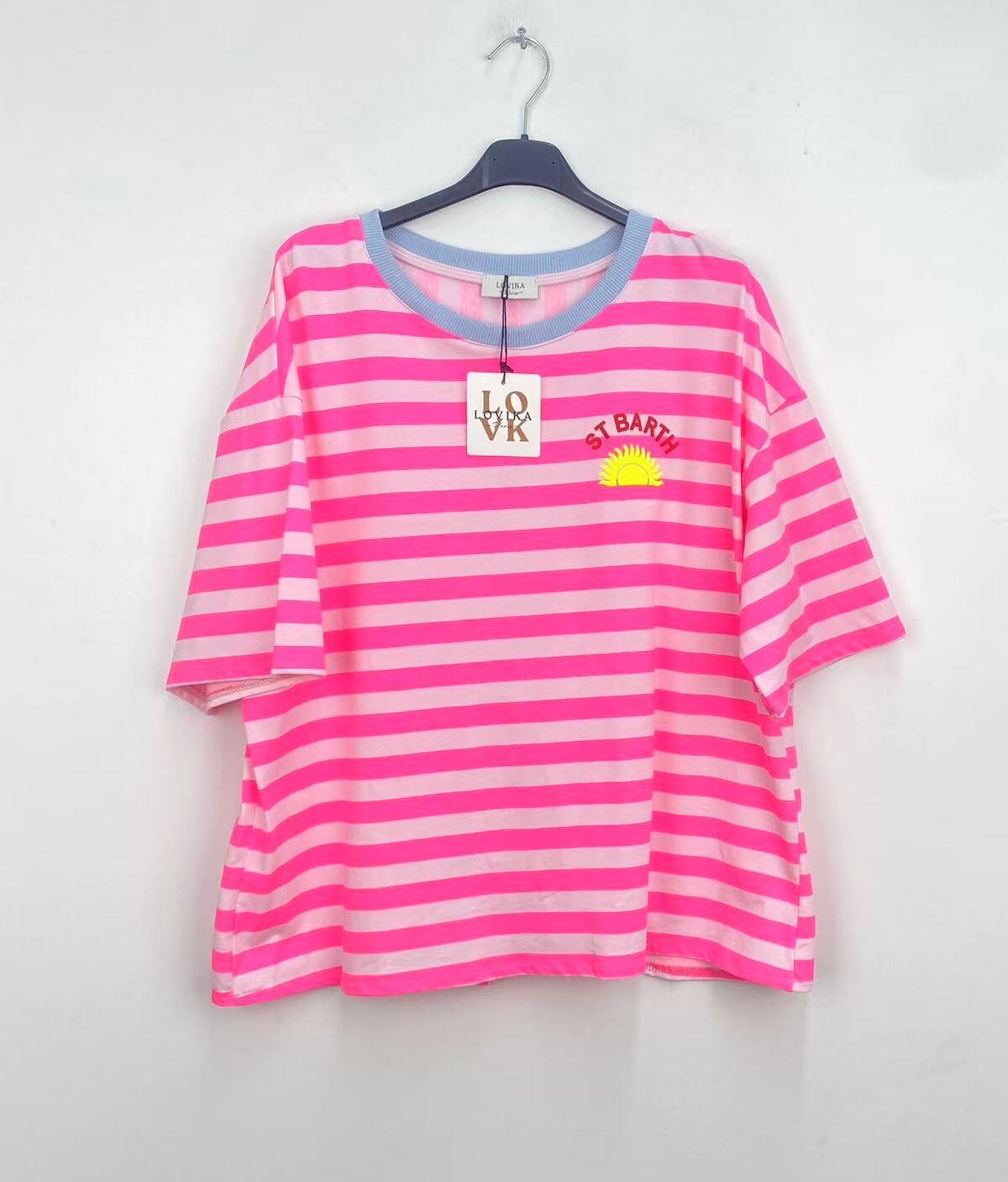 Top stripes bow pink - 2