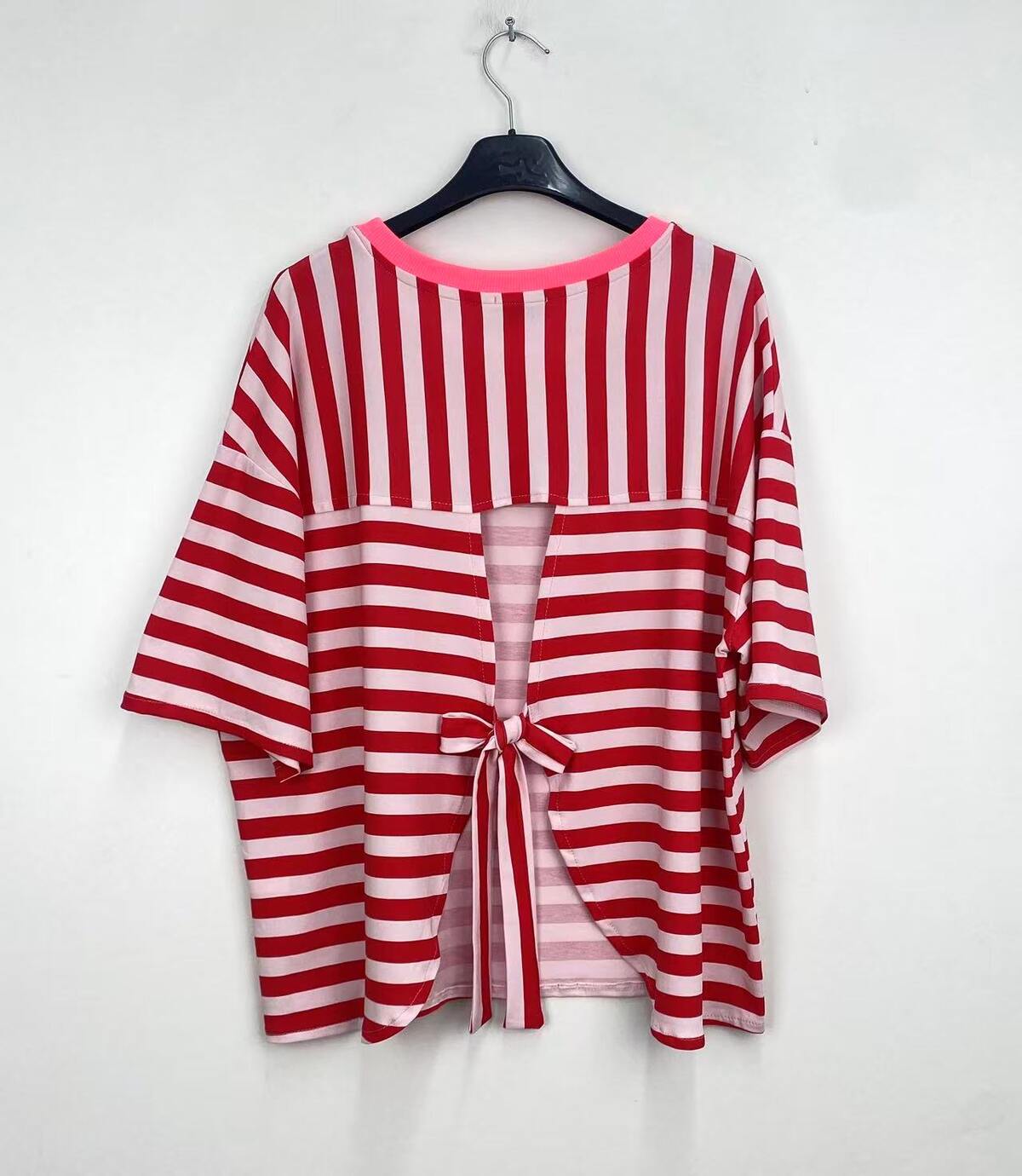 Top stripes bow red - 3