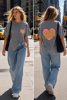 T-shirt LOVE grey