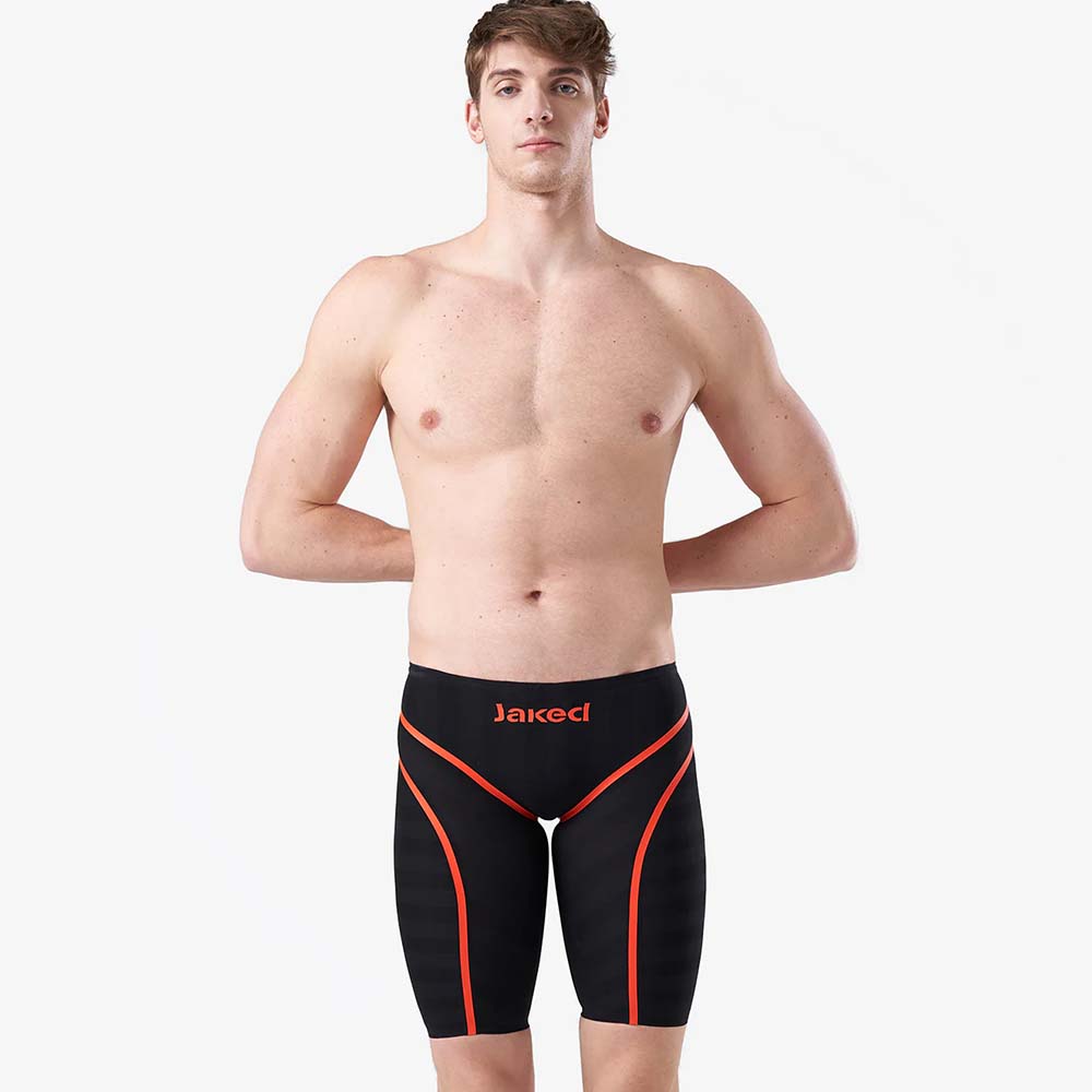 Jaked JKOMP Jammer Men's Competition Swimsuit, black/orange