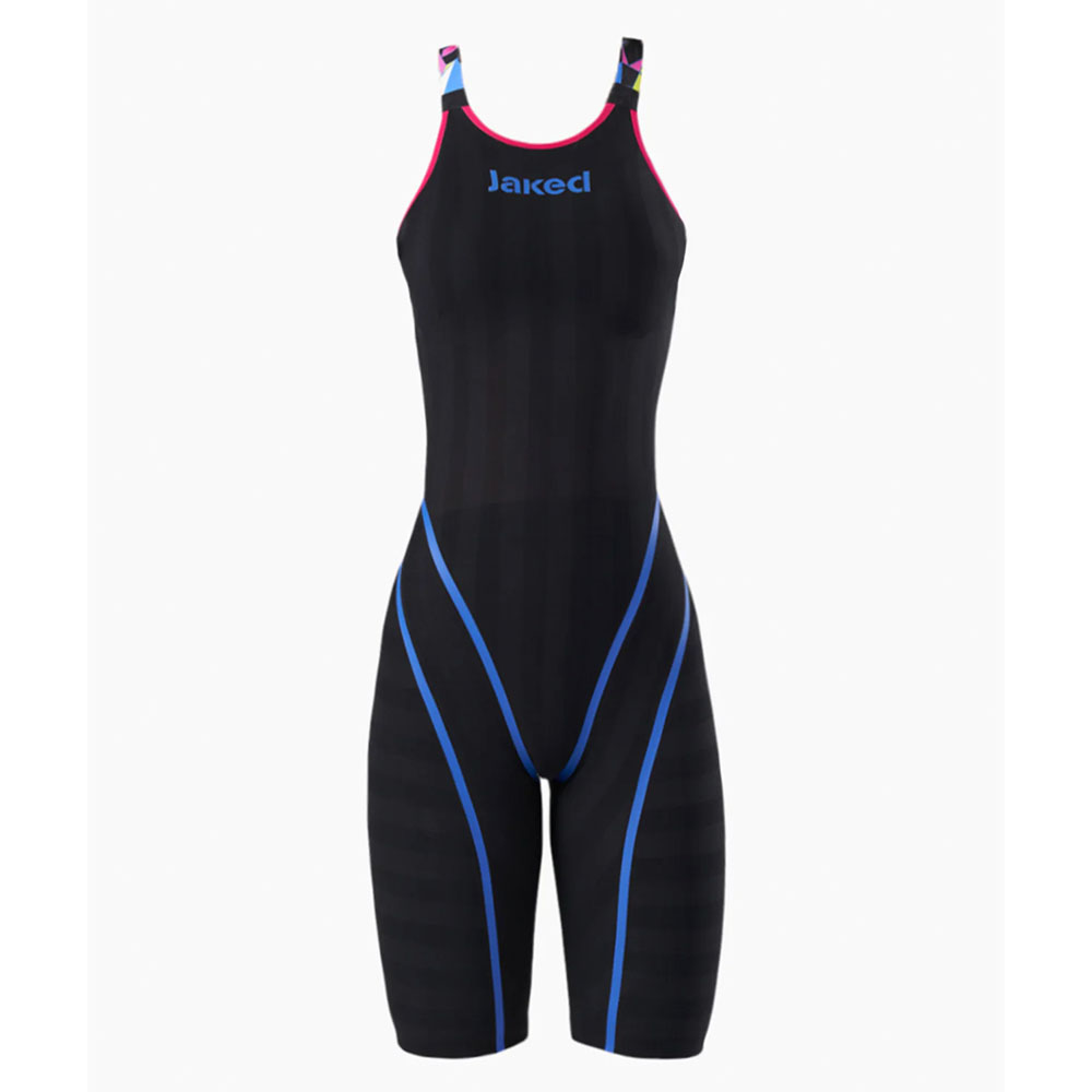 Jaked JKOMP open back, women's competition swimsuit, black/royal