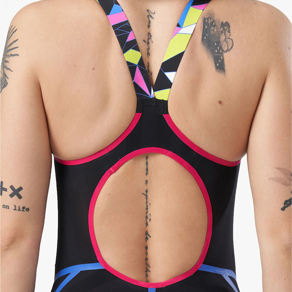 Jaked JKOMP open back, women's competition swimsuit, black/royal - 2