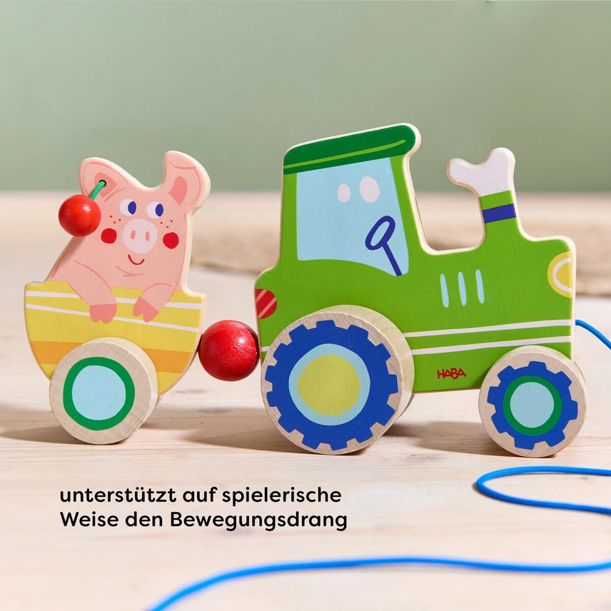 HABA Dragleksak Traktor- Hållbart i trä för kreativ lek - 3