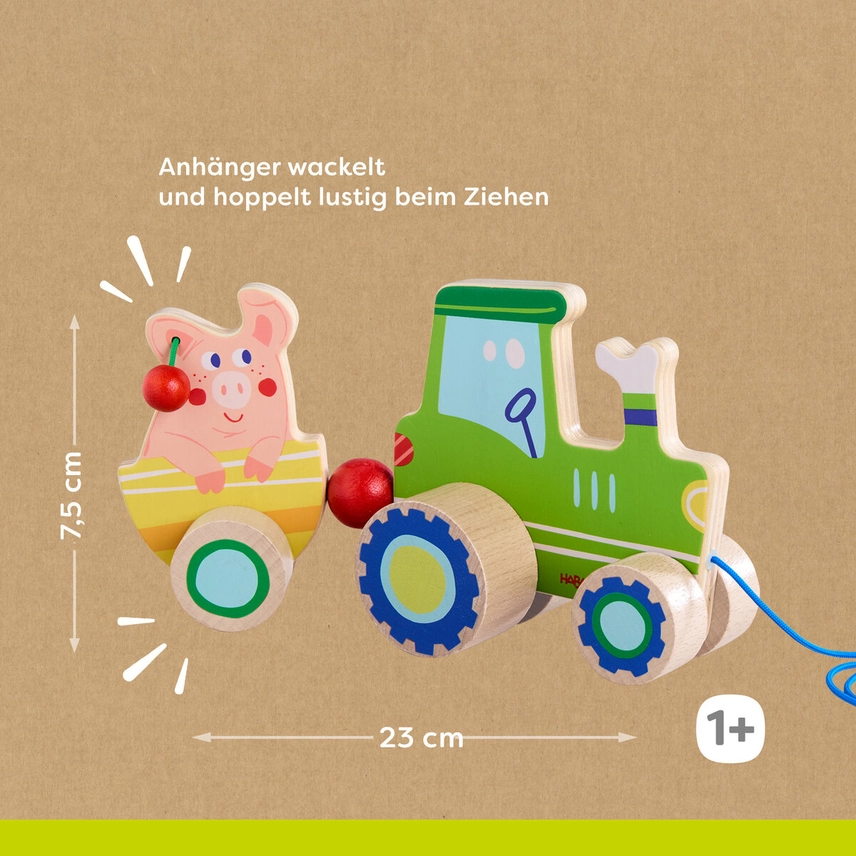 HABA Dragleksak Traktor- Hållbart i trä för kreativ lek - 6