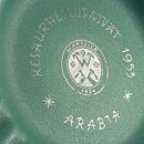 アラビア社  緑色の丸皿  銀色のWärtsiläロゴ入り  特注品  12cm  1953年