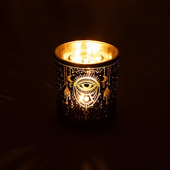 Ljuslykta metallic Mystical Eye of Providence mindre