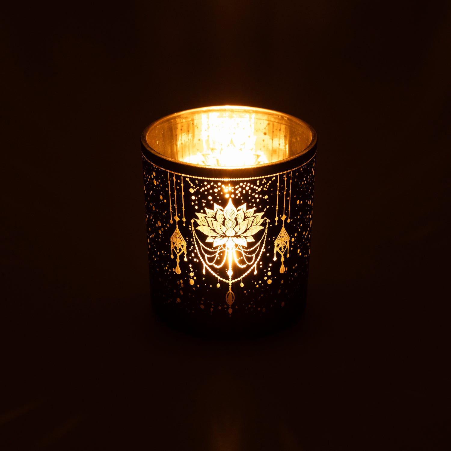 Ljuslykta metallic Mystical Lotus mindre - 2