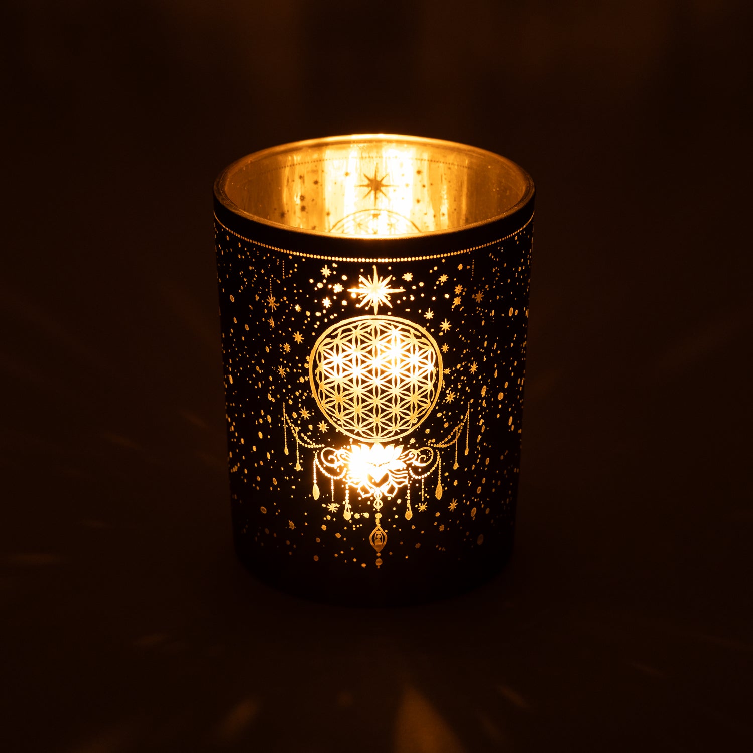 Ljuslykta metallic Mystical Flower of Life - 2