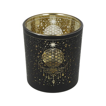Ljuslykta metallic Mystical Flower of Life mindre