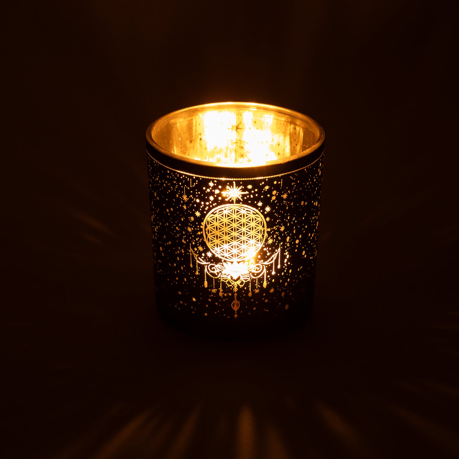 Ljuslykta metallic Mystical Flower of Life mindre - 2