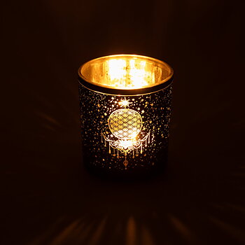 Ljuslykta metallic Mystical Flower of Life mindre