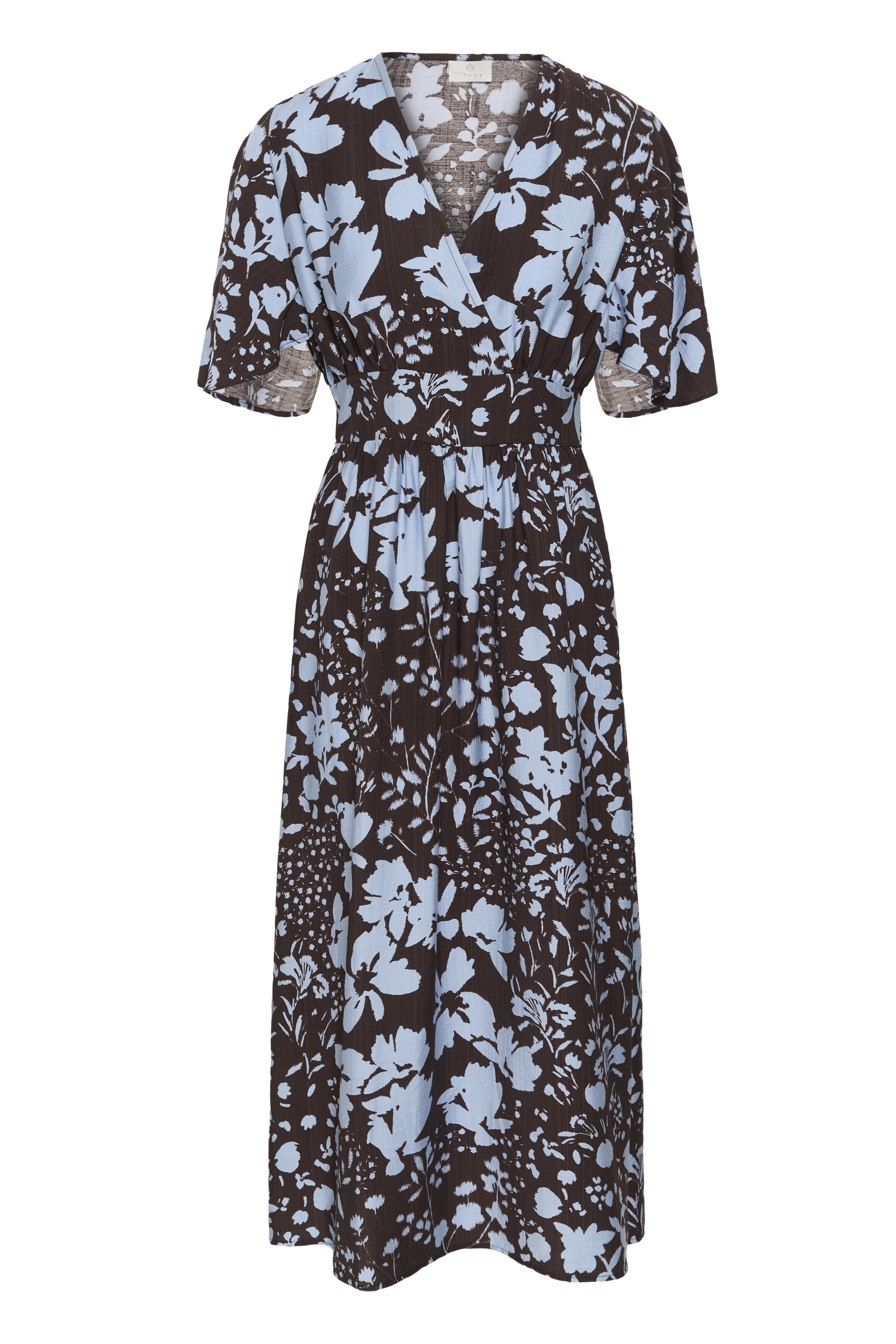 KAnadira Dress Coffee Bean/Blue Fog Flower Mönstrad Klänning - 5