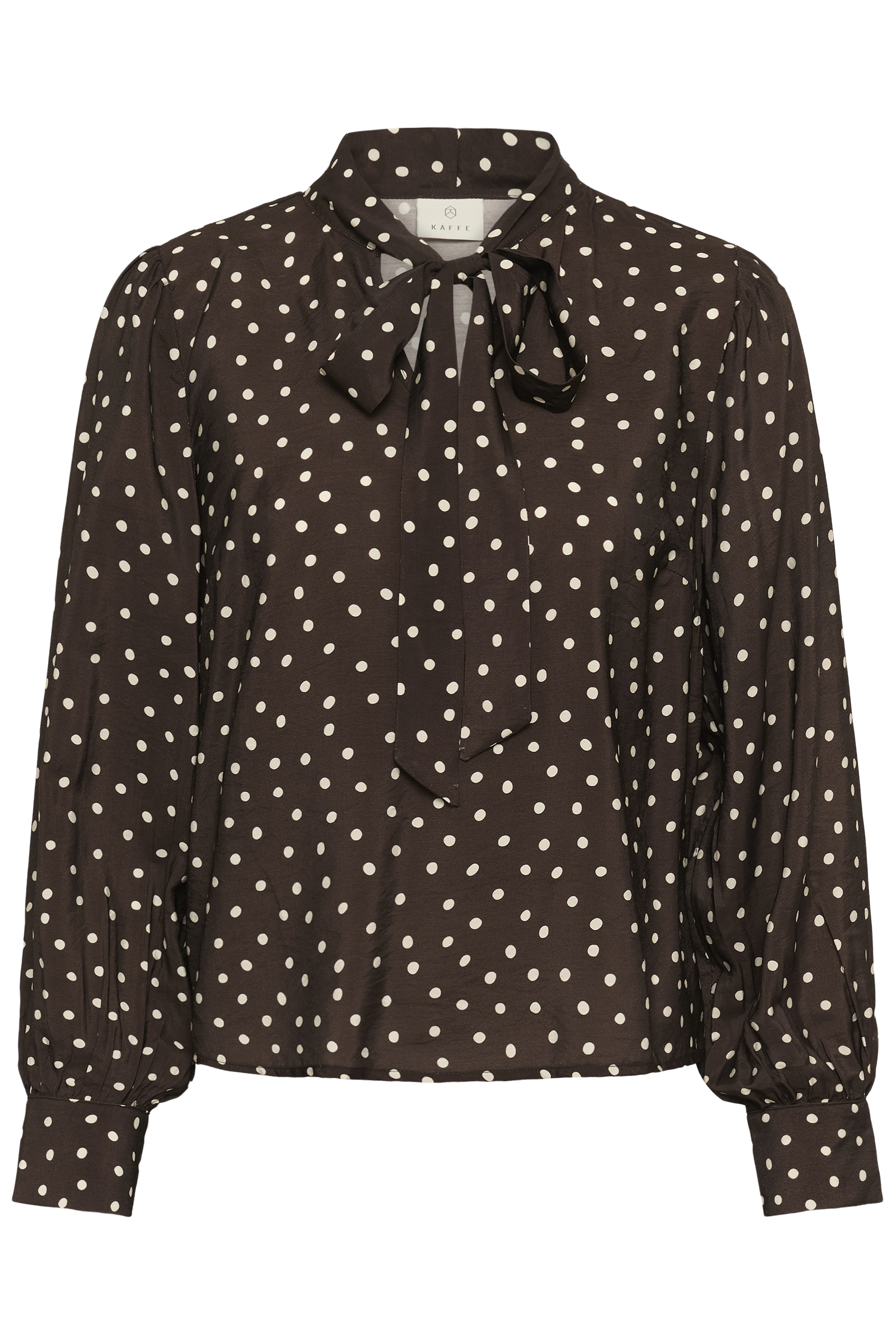 KAdotte Blouse Coffe Bean Prickig Blus med knyt - 7