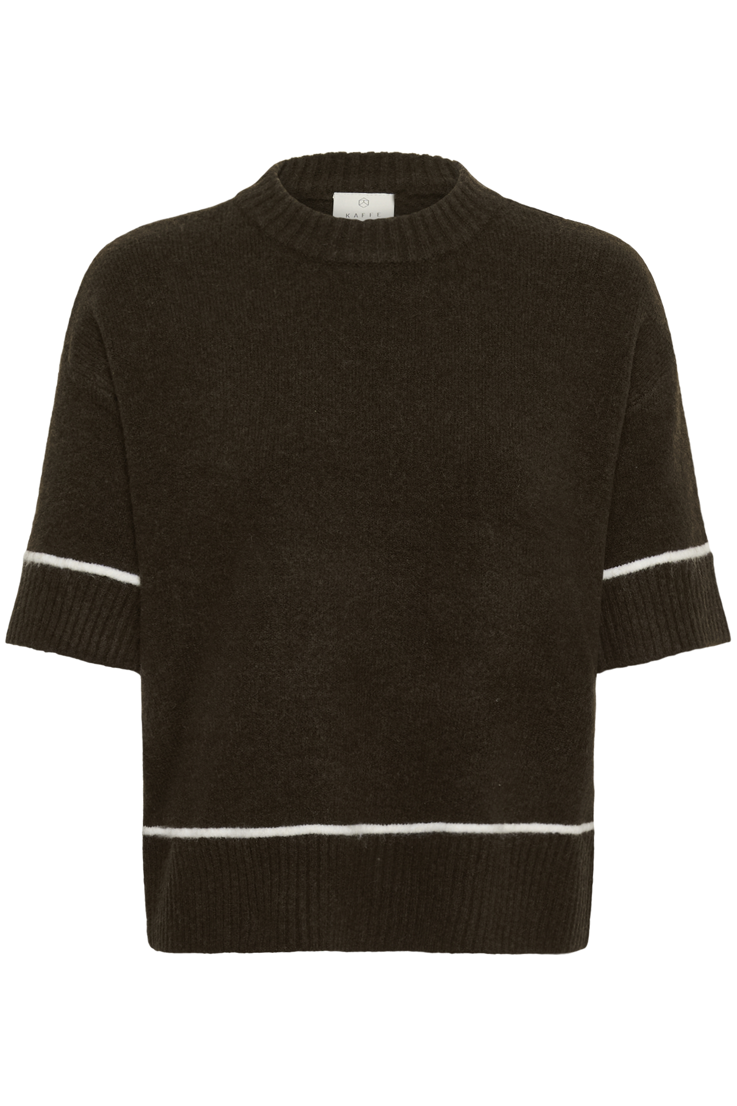 KAjinie Pullover Coffee Bean Stickad tröja med kort ärm - 7