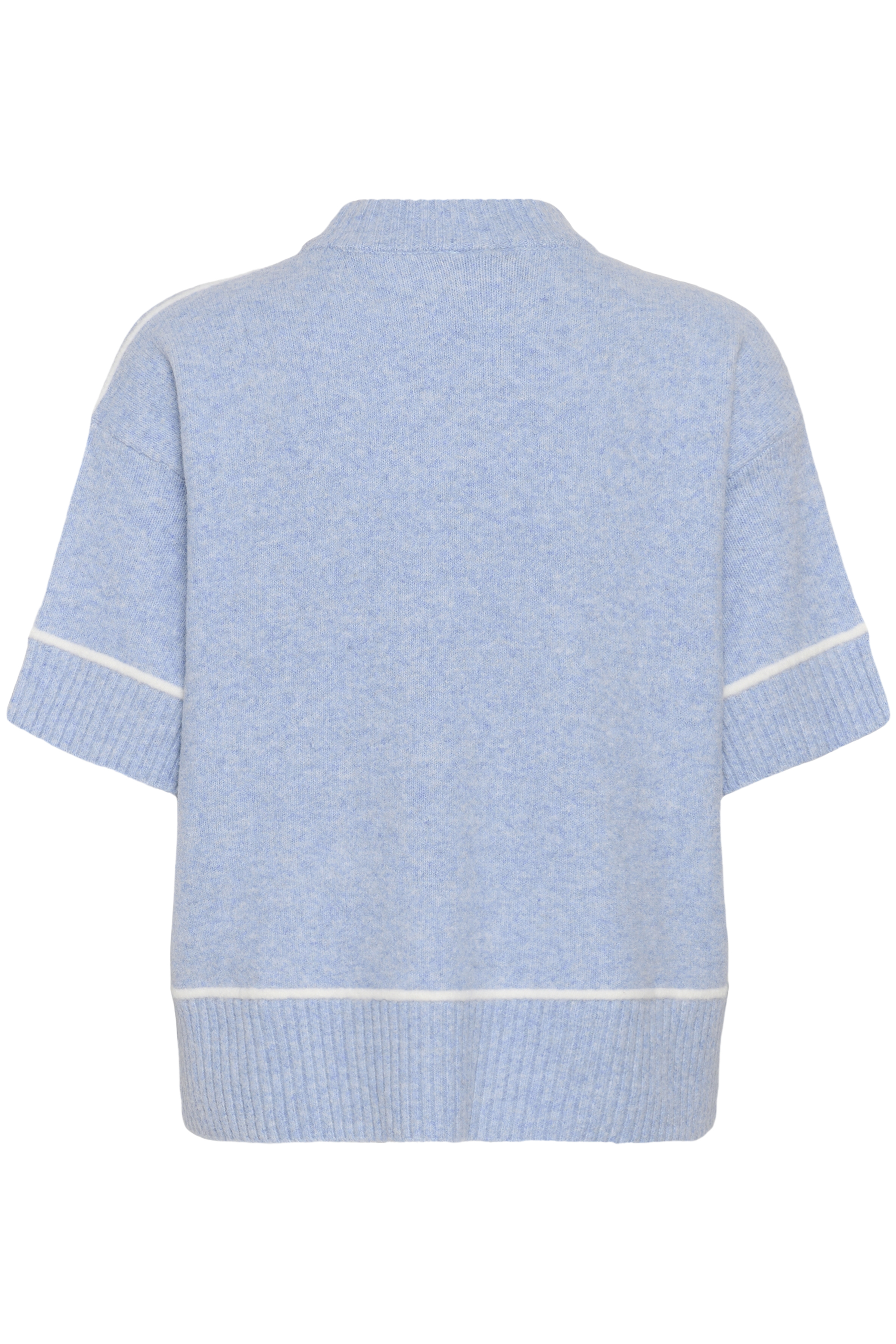 KAjinie Pullover Blue Fog Melange Stickad tröja med kort ärm - 6