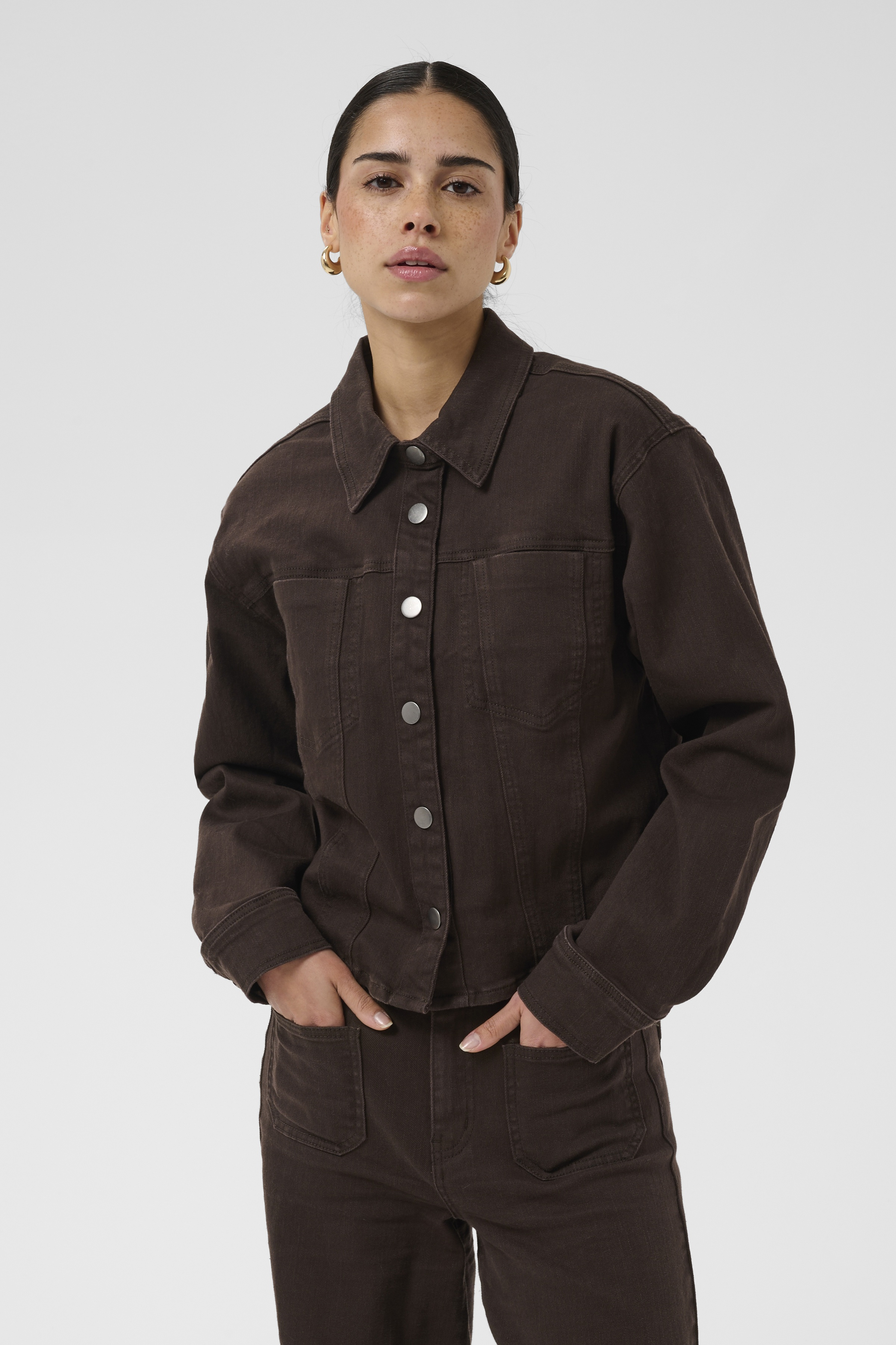KAbrook Shirt Coffee Bean Brun Jeansskjorta